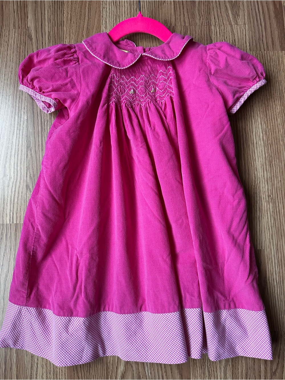 Southern Sunshine Kids Pink Corduroy Smock Dress